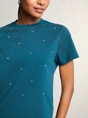 Футболка Teal Blue - Lipsy Hotfix с декором