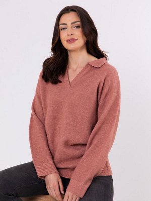 Lakeland Clothing Розовый джемпер с воротником Vera