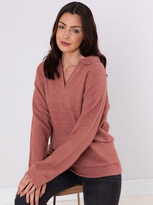 Lakeland Clothing Розовый джемпер с воротником Vera