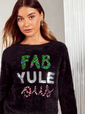Черный рождественский джемпер Fabyuleous - Friends Like These.