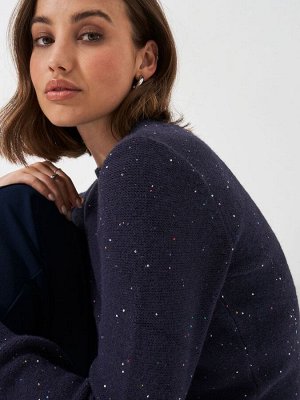 Синий - Джемпер с пайетками Glitterball от Crew Clothing Company