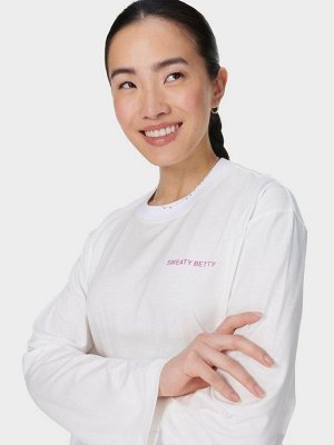 Футболка с длинным рукавом и логотипом Sweaty Betty, 100% хлопок
