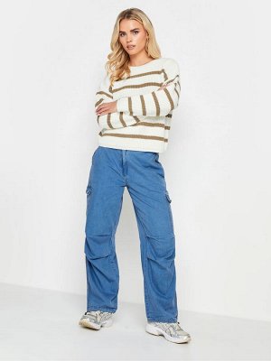 Кремовый - Джемпер PixieGirl Petite Stripe с круглым вырезом