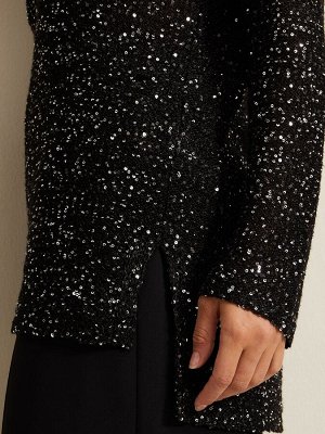 Phase Eight Juanna трикотажный черный топ с пайетками