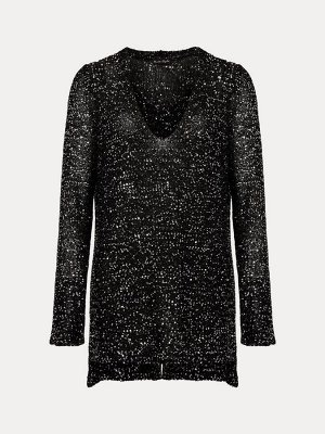 Phase Eight Juanna трикотажный черный топ с пайетками