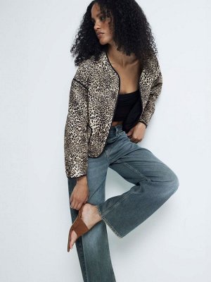 Куртка River Island с длинными рукавами и леопардовым принтом, 100% хлопок