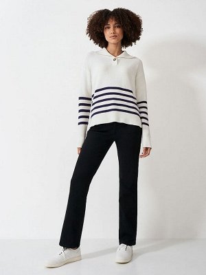 Джемпер в полоску с воротником Crew Clothing