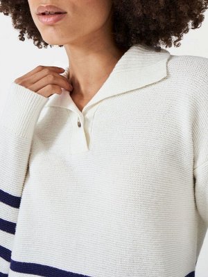 Джемпер в полоску с воротником Crew Clothing