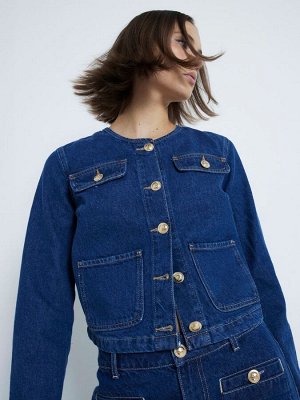 Куртка River Island Denim Trophy из 100% хлопка