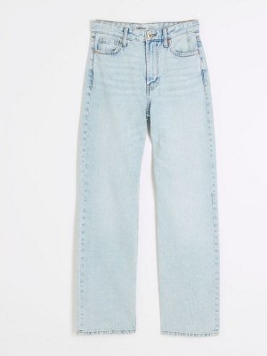 Джинсы Blue Sky - River Island с высокой талией, свободные, прямого кроя, 100% хлопок