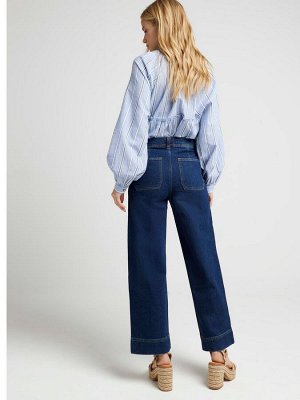 Укороченные джинсы River Island со средней посадкой и широкими штанинами