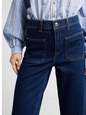 Укороченные джинсы River Island со средней посадкой и широкими штанинами