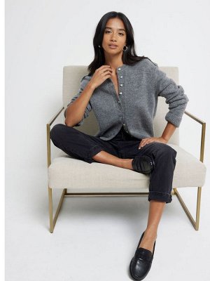 Джинсы River Island Mom Petite с высокой талией и рельефной посадкой, 100% хлопок