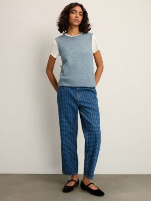 Джинсы Blue Gingham прямого кроя из 100% хлопка