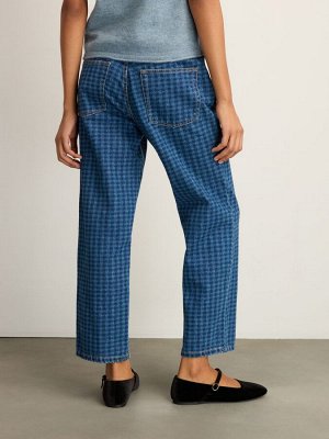 Джинсы Blue Gingham прямого кроя из 100% хлопка