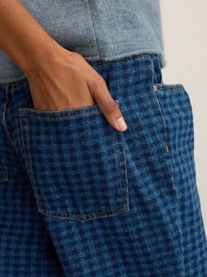 Джинсы Blue Gingham прямого кроя из 100% хлопка