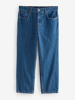 Джинсы Blue Gingham прямого кроя из 100% хлопка