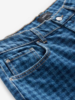 Джинсы Blue Gingham прямого кроя из 100% хлопка