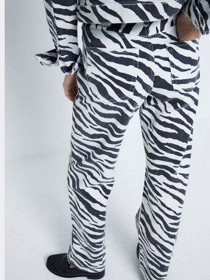 Джинсы River Island Zebra свободного кроя прямого кроя из 100% хлопка