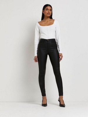 Джинсы-скинни River Island с высокой талией и покрытием