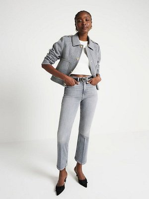 Укороченные расклешенные джинсы River Island с высокой талией