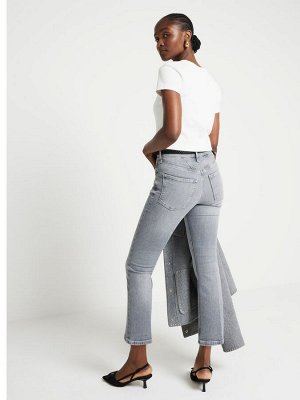 Укороченные расклешенные джинсы River Island с высокой талией