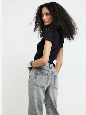 Джинсы River Island с высокой посадкой и свободным прямым кроем Floyd из 100% хлопка