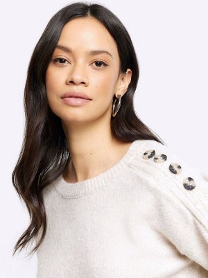 Укороченный джемпер River Island с пуговицами на плечах