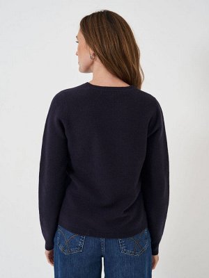 Синий темный - Crew Clothing Company Легкий джемпер из смеси мериносовой шерсти