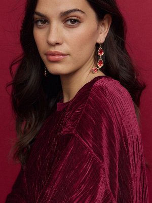 Футболка Berry Burgundy Red - Plisse Velvet
