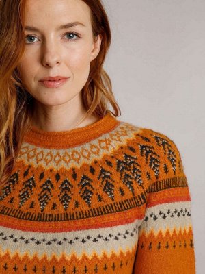 Оранжевый - Weird Fish Weird Fish Lowell Eco Джемпер с узором FairIsle