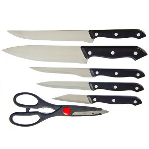 Набор ножей на подставке, 7 предметов
