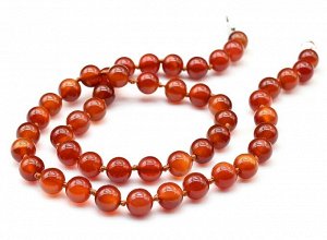 Бусы из сердолика шарик 8мм, 40см +7см