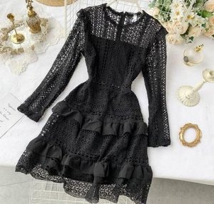 Кружевное платье,чёрный