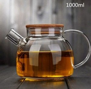 Чайник заварочный стеклянный с бамбуковой 1500мл