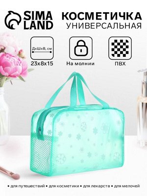 Косметичка-сумочка на молнии для бассейна, с ручками, с рисунком, зелёная