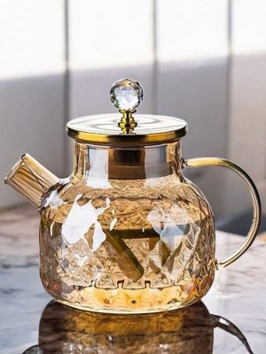 Заварочный чайник стеклянный,1 л, ситечко-пружинка в носике
