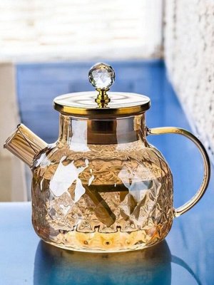 Заварочный чайник стеклянный,1 л, ситечко-пружинка в носике