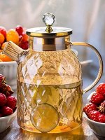 Заварочный чайник стеклянный,1,8 л, ситечко-пружинка в носике