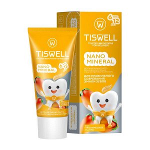 TISWELL зубная паста детская реминерализующая от кариеса с наногидроксиапатитом и фтором Манго 6–12 лет 60 гр