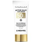 Солнцезащитный крем с пептидами и шёлком Medi-Peel Active Silky Sun Cream SPF50+/PA+++, 50мл