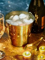 Ведро для льда 1,5л + щипцы нержавеющая сталь