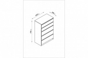 КАСТОР Комод с 5 ящиками, венге. 111х65х39см