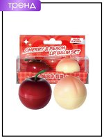 PrettySkin Набор бальзам для губ вишня и персик Lip Balm Set Cherry &amp; Peach, 9 гр * 2 шт