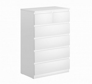 МАЛЬТА Комод с 6 ящиками (4+2), белый. 121х80х48см