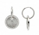 Серьги из стали cо вставкой из кубического циркония