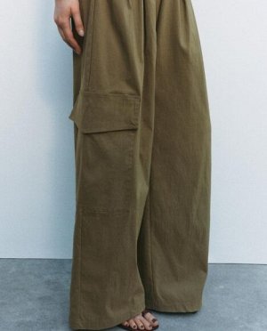 БРЮКИ RELAXED-FIT С ЗАЩИПАМИ, арт. 1165208 , хаки