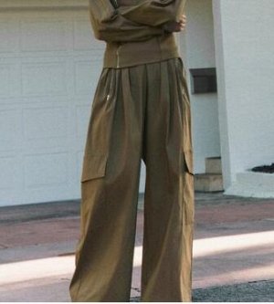 БРЮКИ RELAXED-FIT С ЗАЩИПАМИ, арт. 1165208 , хаки