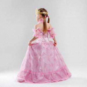 Карнавальный костюм «Золушка-Принцесса» розовая, текстиль, размер 30, рост 116 см