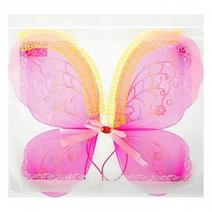 Карнавальные крылья «Бабочка» с узорами, для детей, цвет фуксии